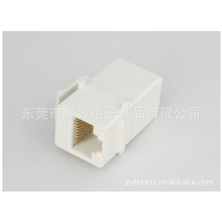 供应RJ45母座网络插座带卡勾直通头 RJ45网络插口带灯水晶头母座