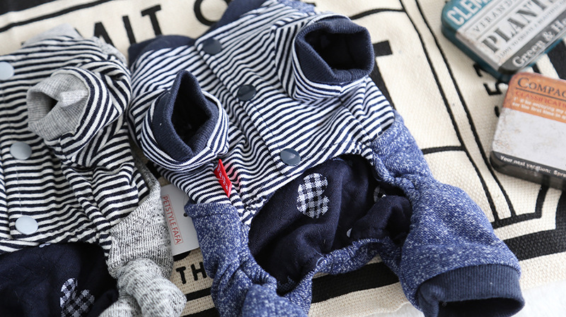 条纹老鹰背带四脚衣