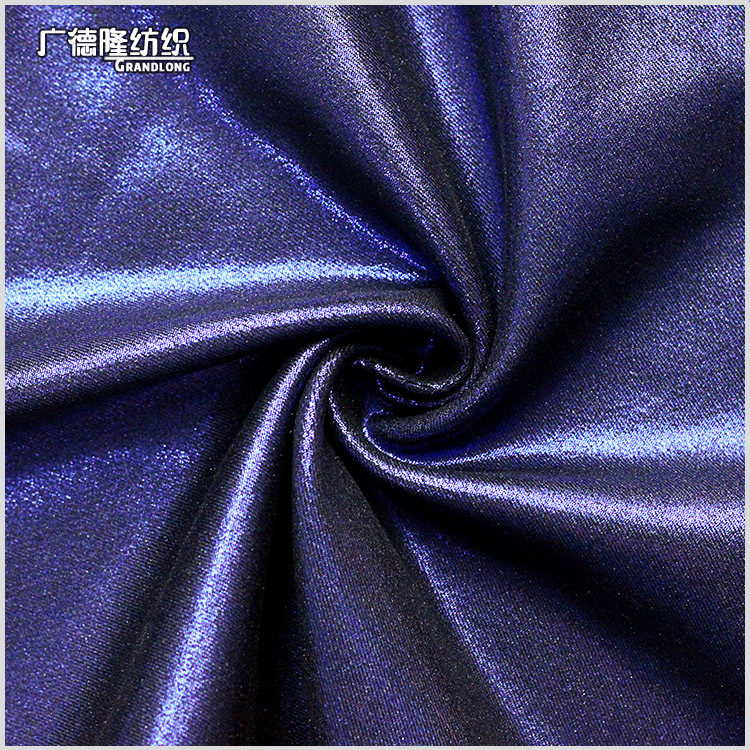 秋冬电光蓝金属色磨砂烫金针织磨毛面料半身裙打底裤外套箱包鞋布