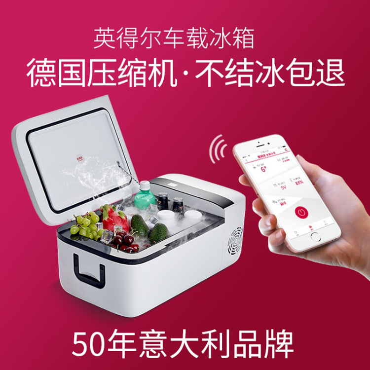 英得尔车载冰箱压缩机制冷小型迷你宿舍便携小冰箱车家两用12l