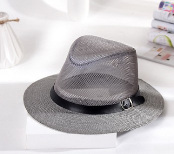Sombrero sombrero de Jazz de los hombres británicos malla transpirable lino grande sombrero de ala plana sombrero de sol al aire libre cómodo todo partido al por mayor