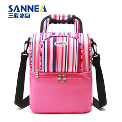 SANNE double shoulder milk bag cross-border mommy bag refrigerated milk bag breast milk preservation bag portable lunch bag wholesale