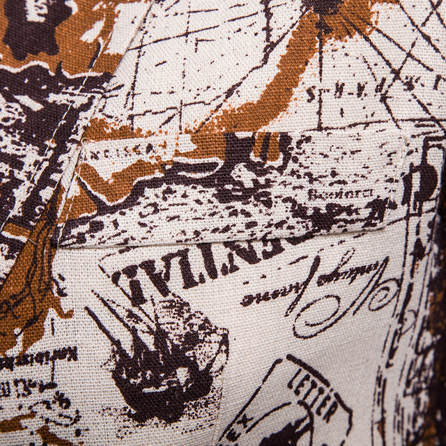 Dual-color Navigation Chart Style for Men’s Wear A button-down 