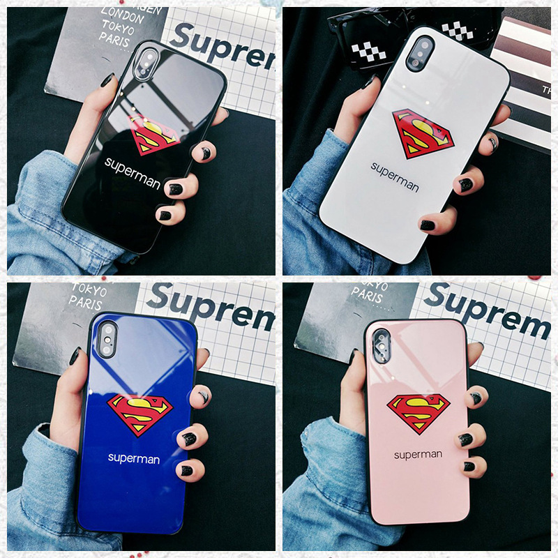 明星同款ins新款iphonex手机壳8x苹果x保护套潮流玻璃sup超人10