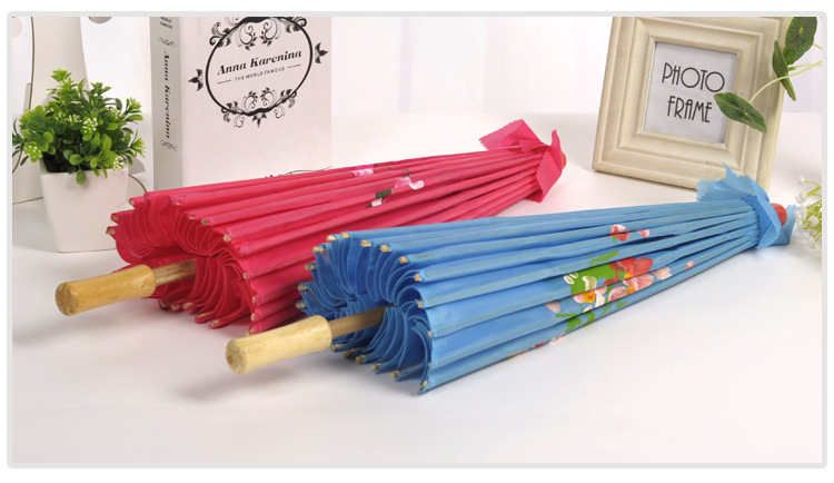 Wedding products, wedding products, wedding products, wedding products, wedding products, creative oil-paper umbrellas, silk cloth wooden handle umbrellas, Chinese-style ceiling decorative umbrellas, retro stage cheongsam performance craft umbrellas detail image 11