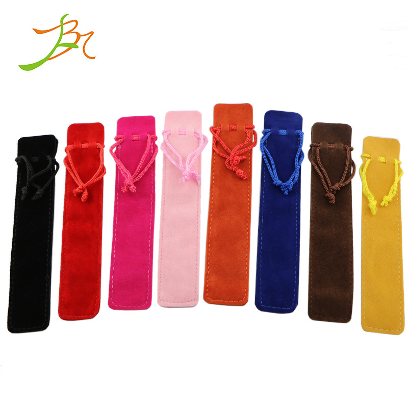 现货拉绳绒布袋收口绒布袋植绒布袋 加厚抽绳绒布笔袋 双面绒笔袋