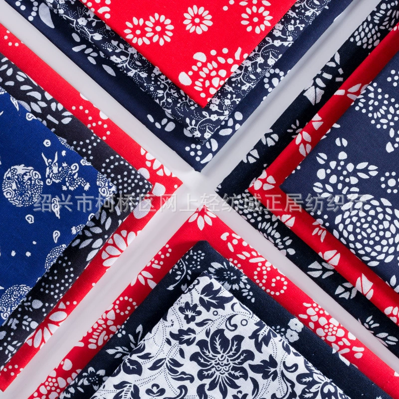 Учжэнь Синяя набивная ткань Ручной работы из чистого хлопка Батик Ткань Синяя и белая синяя и белая ткань Скатерть в китайском этническом стиле Занавеска