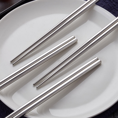 304 Stainless Steel Chopsticks Home Insulated Anti-scalding Square Chopsticks Hotel Chopstick Set Gift Stainless Steel Tableware