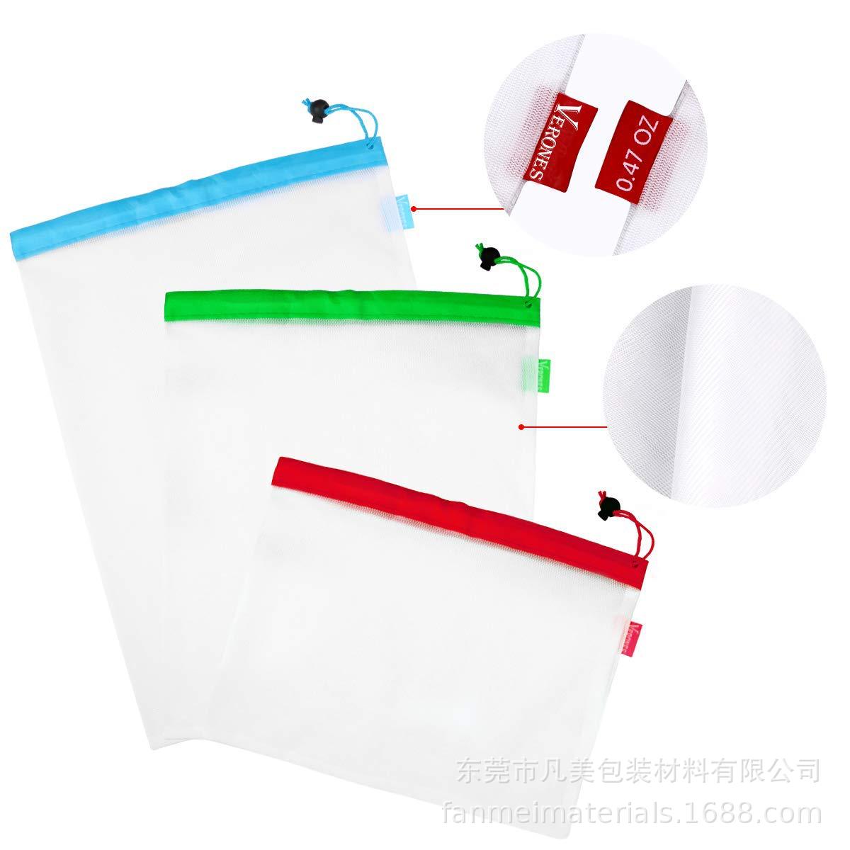 供应束口水果网袋 涤纶拼接网眼袋 抽拉绳尼龙蔬菜收纳网袋可定制