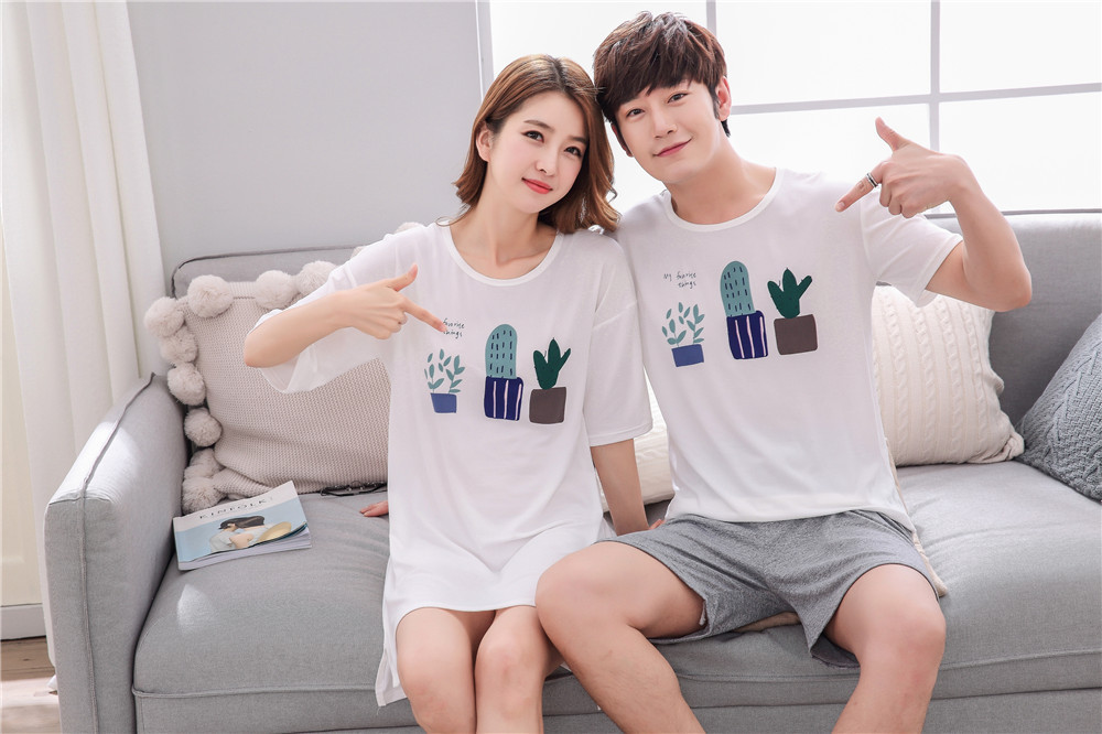 Cute Casual Style Short Sleeves Round Collar Polyester Lover’s Clothes Pajamas display picture 62