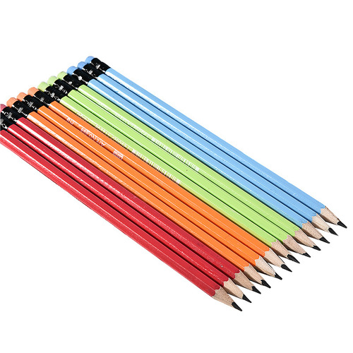 Solid Color Basswood HB Black Pencil, Hexagonal Sharpened Pencil, Stationery Small Gift, Promotional Pen, Can Be Printed with Logo