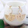 Retro woven ethnic earrings handmade, Korean style, European style