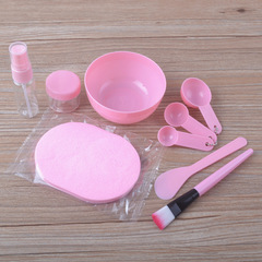 DIY face mask tool set medium 9-piece set: face mask bowl, spatula brush, measuring spoon, spray bottle, bubble bottle, face washer