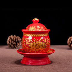 Manufacturer Buddhist Supplies Ceramic Watering Cup Lotus Offering Buddha Holy Water Cup Purifying Water Cup 