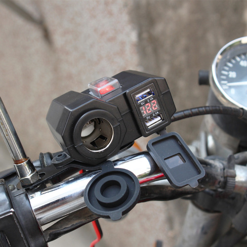Motorcycle waterproof charger car digital display mobile phone charger 12v usb car charger waterproof
