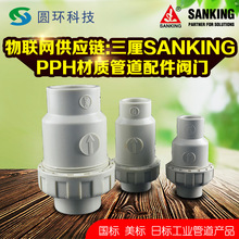 SANKING三厘PPH单活接止回阀热熔DN15 DN20 DN25单向阀pph逆止阀