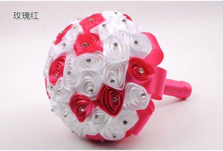 Wholesale of wedding supplies, including European, American and Korean style bridal and bridesmaid bouquets, bride throwing flowers, and simulated ribbon bouquets detail image 10