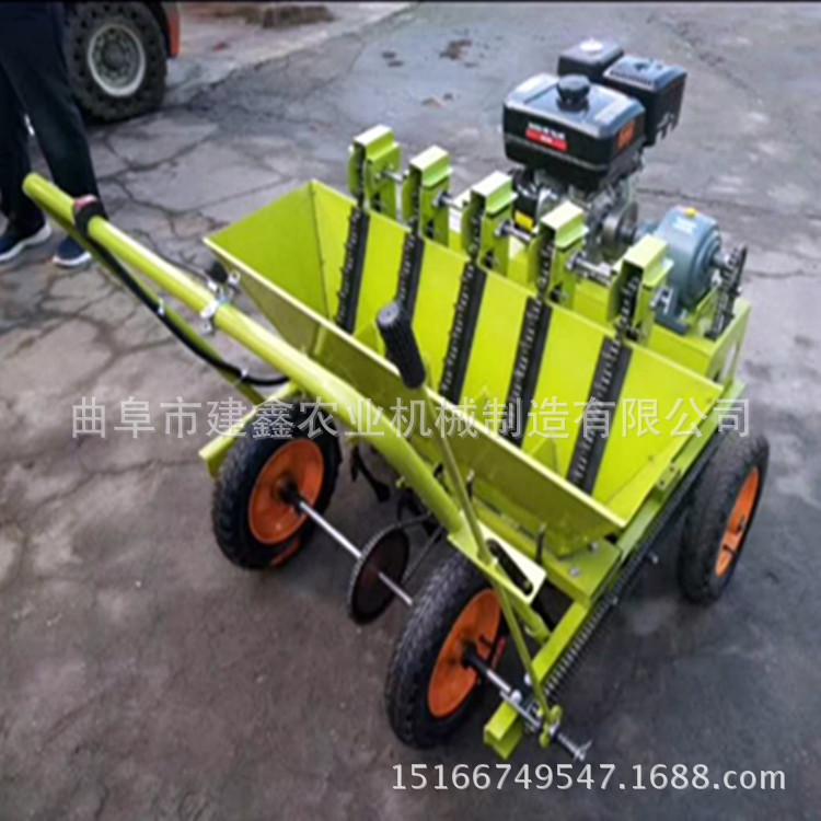 牵引式种蒜机 大蒜播种机图片 汽油大蒜种植机多少钱