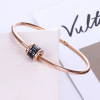 Bracelet natural stone, golden fashionable accessory, pink gold