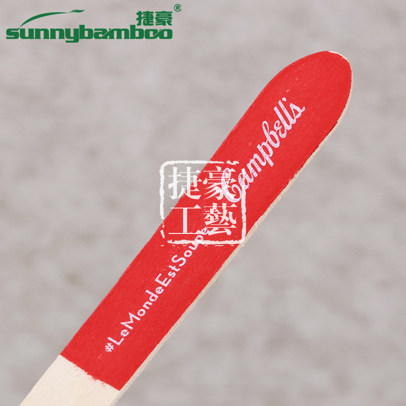 Handmade mixed-color disposable wooden spoons, cute custom-made disposable tableware, wholesale of outdoor travel wooden spoons detail image 9
