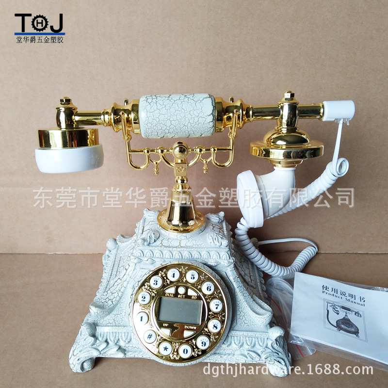 欧式电话机 仿古创意复古酒店电话机 古董工艺摆件 别墅电话座机|ms