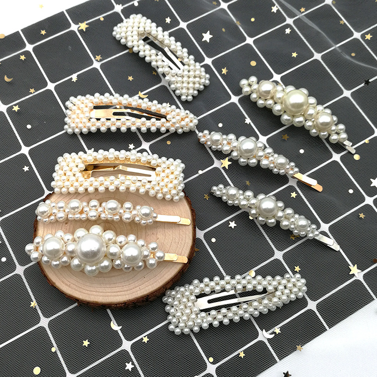 Retro French Hairpin Romantic Pearl Duckbill Clip Pearl Girl Side Clip Headdress Wholesale Nihaojewelry display picture 5