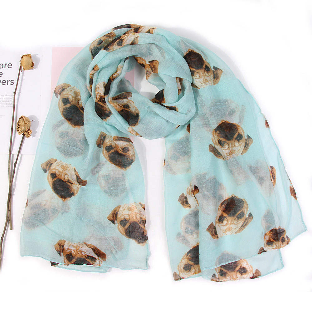 Women's Cute Simple Style Dog Polyester Printing Scarf display picture 5