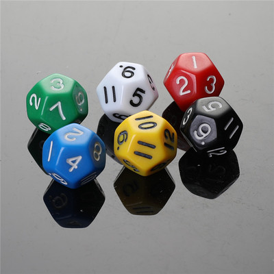 畅销款12面色子 多面骰子 彩色实色透明色色子厂家直供