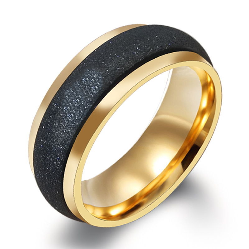 1 Piece Fashion Round Stainless Steel Inlay Artificial Diamond Couple Rings