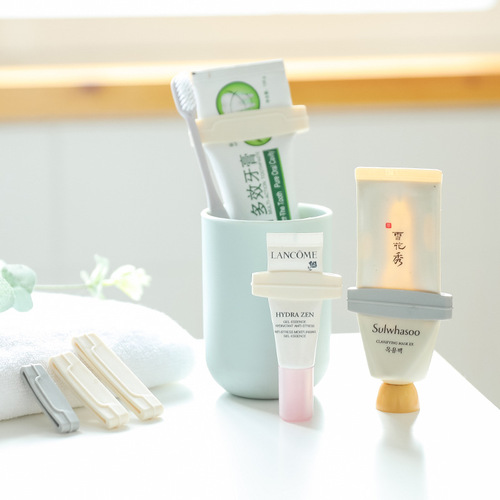 Creative manual toothpaste squeezer, cosmetic facial cleanser squeezer, squeeze clip, toothpaste clip 3-piece set