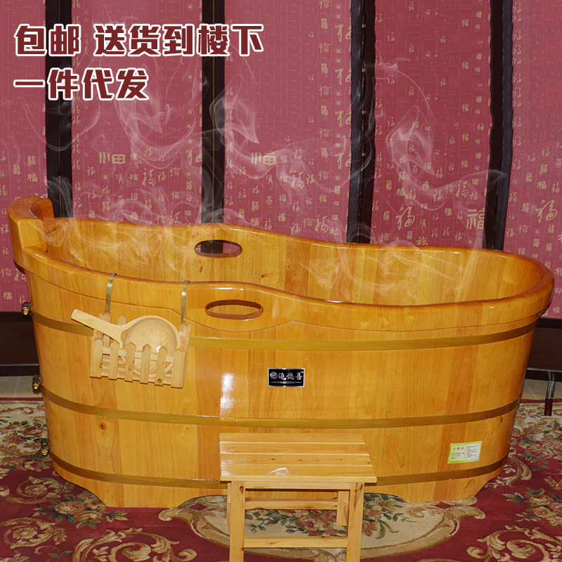 批發新款橡木泡澡木桶 洗澡木桶家用橡木沐浴桶 桑拿木制浴缸浴桶