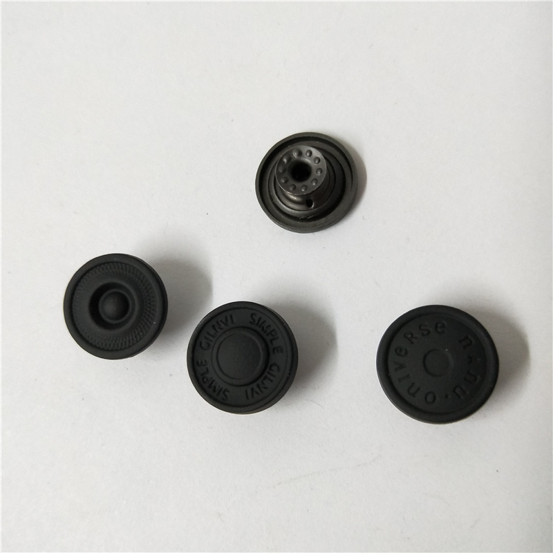 电泳黑滴胶喷漆打钉纽扣 高档金属手缝钮 摇头工字纽 磁铁车轮扣
