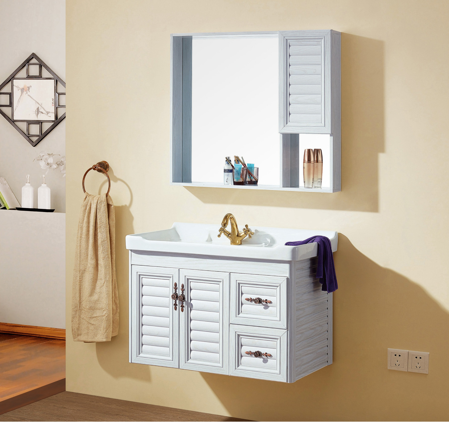 防水防潮太空铝浴室柜组合全型材柜盆一体装多款搭配厂家直销特价