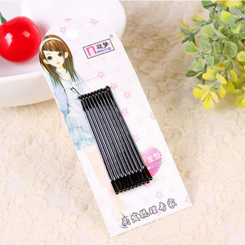 New Korean style wavy solid color simple one-word hairpin women's bridal updo hair accessories wire hairpin