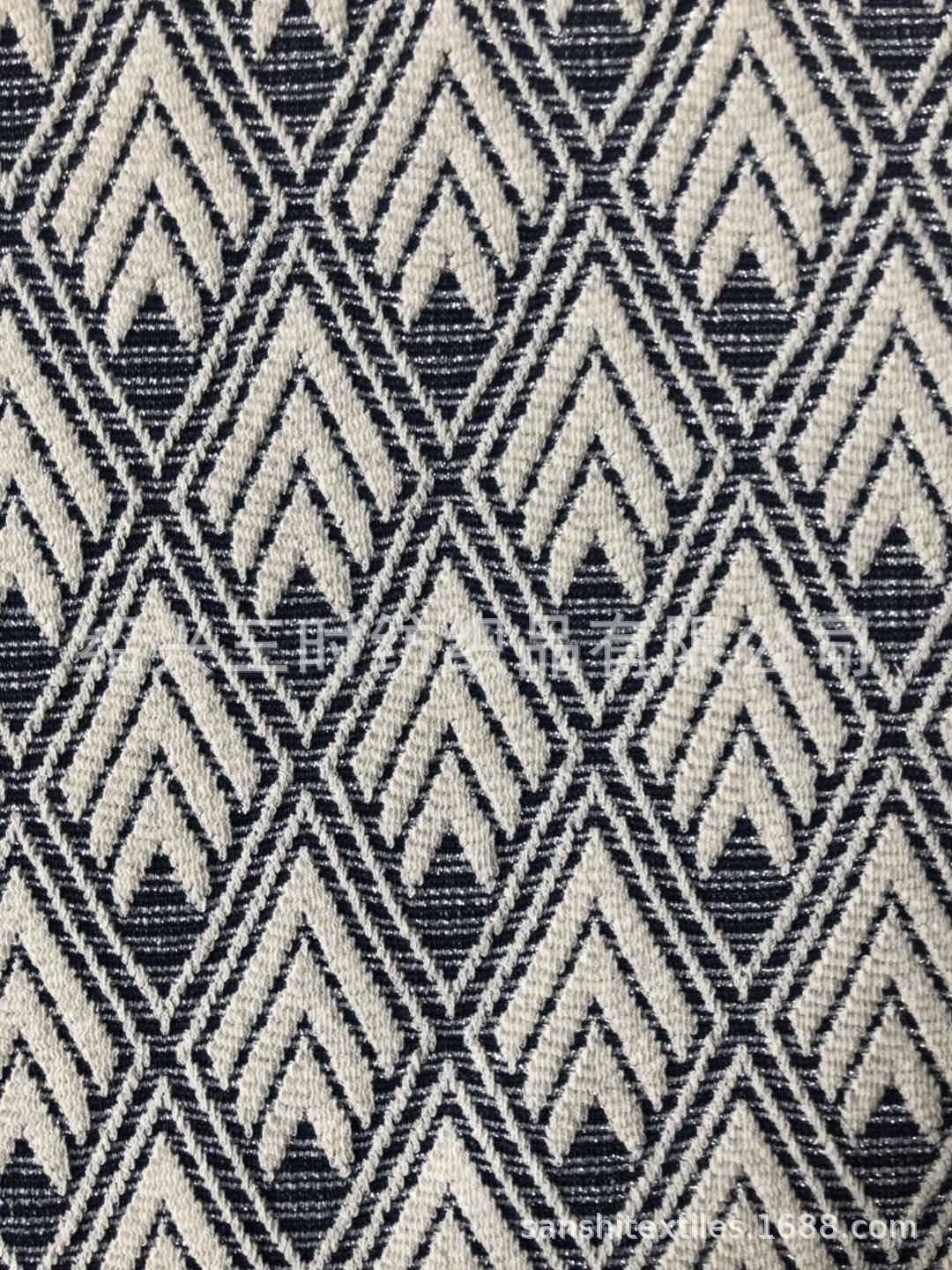 供应针织时装面料 针织提花菱形格面料 金银丝提花面料