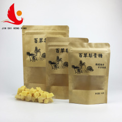 Kraft Paper Windowed Stand-Up Self-Sealing Bags – Universal Packaging for Baicao Pear Paste Candy & Food Products