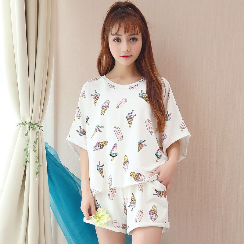 帮手主图-华信2018夏季新款短袖6535睡衣女套装学生圆领