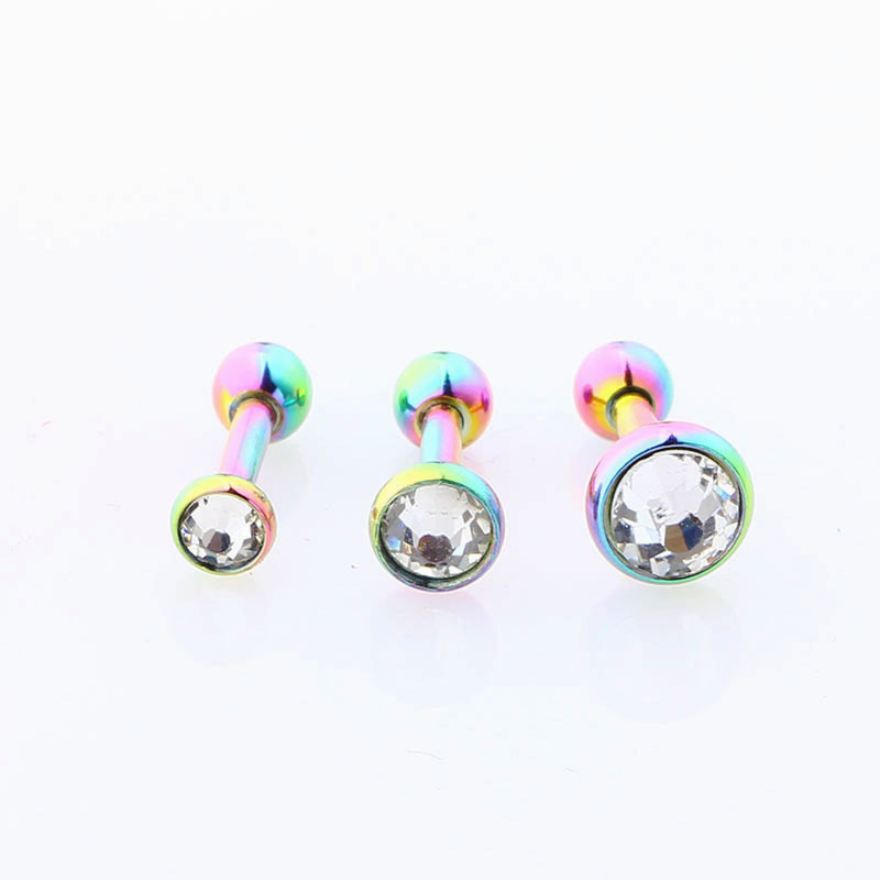 Hot Selling Flat Back Ear Nails for Ear Piercing with Ball Ends 3/4/5mm Set Stainless Steel Geometric Style detail image 10