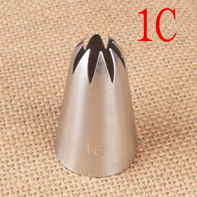 Piping Tip (Hua Tsui) 8-Tooth Stainless Steel 304, Large Nozzle 46×30/18 mm