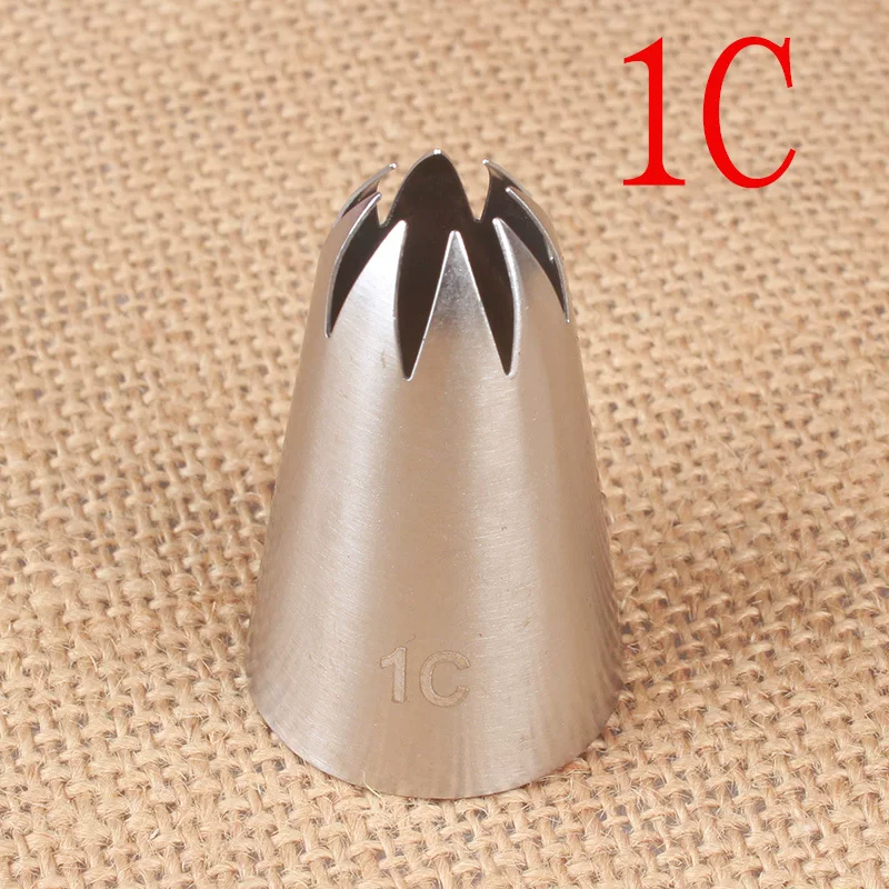 Piping Tip (Hua Tsui) 8-Tooth Stainless Steel 304, Large Nozzle 46×30/18 mm