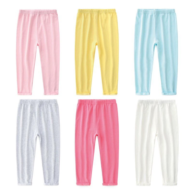 Summer children's leggings, colored trousers girl's, Korean style, 95% cotton, wholesale