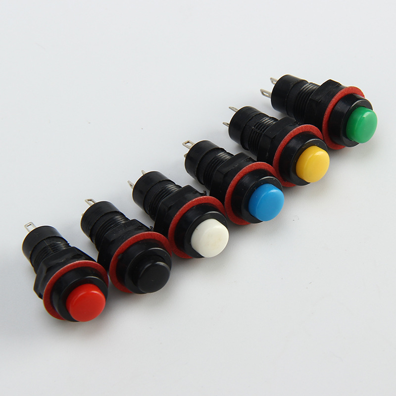 Self-resetting miniature push button switch DS213, non-locking, opening diameter 10MM, push button switch