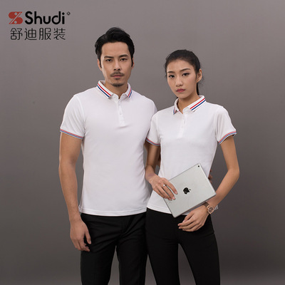 男式短袖T恤Polo衫廣告衫定做翻領廣告衫速幹T恤工作服刺繡圖案