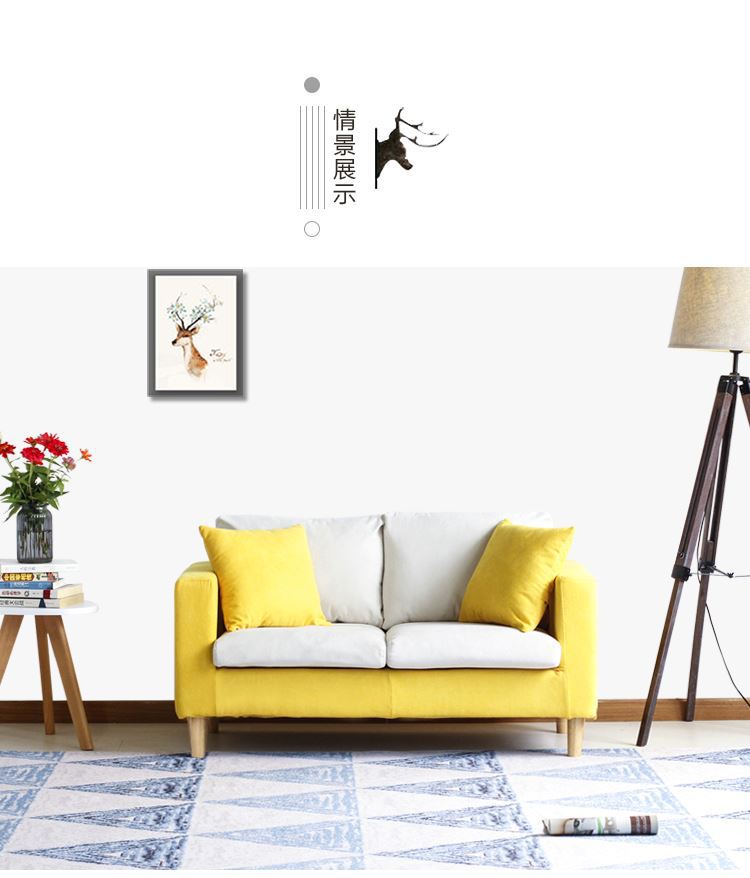 北欧沙发 简约咖啡厅办公沙发休闲小户型客厅双三人沙发 厂家爆款|ms