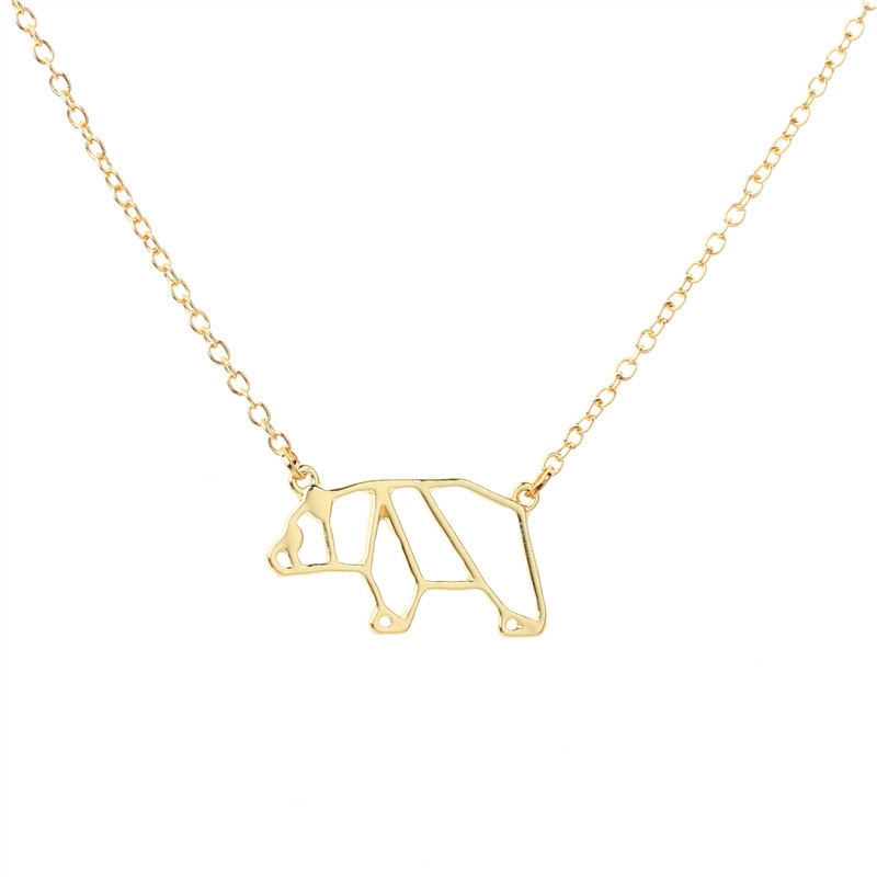 Geometric Bear Necklace Women
