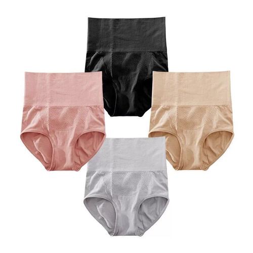Honeycomb High Waist Tummy Control Panties Women's Seamless High Waist Panties Pure Cotton Crotch High Waist Hip Lifting Tummy Control Briefs