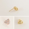 Fashionable accessory, earrings, small golden jewelry, silver 925 sample, 925 sample silver, Japanese and Korean, pink gold