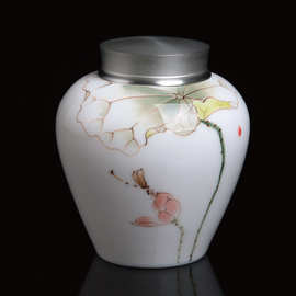 尚品《品鉴系列》德化手绘陶瓷 金骏眉岩茶高端陶瓷配锡盖空礼盒