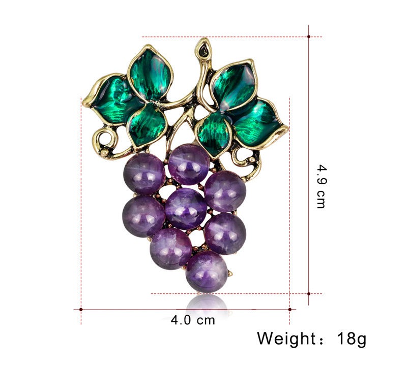 Fashion Grape Alloy Enamel Women's Brooches display picture 1