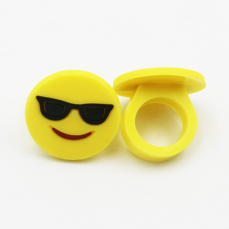 Cartoon Style Emoji Face Epoxy Rings display picture 6